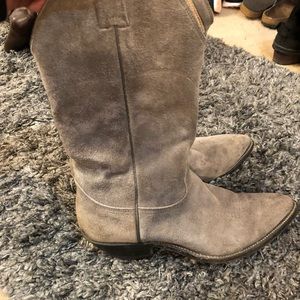 Cool leather/suede cowboy boots gray size 9